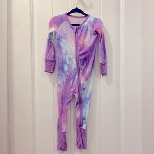 Little Sleepies purple watercolor bamboo convertible zippy 6-12